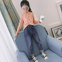 앤젤아이 여아용 기모 버튼 청바지