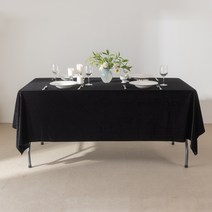 대성섬유 루핑 고급벨벳 식탁보, 블랙, 특소(90 x 150 cm)