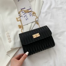 직사각 레더 핸들 크로스백 미니백