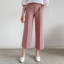 여성용 착한바지58탄 찰랑찰랑 뒷밴딩 와이드 슬랙스 75225