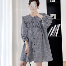 임산부 플랫카라 A라인 볼륨 블라우스