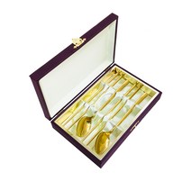 코코렉스 행운 클로버 티타늄 한수저 고급 2벌 선물세트, 1세트, 숟가락 2p + 젓가락 2p