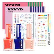 비비드스튜디오 네일 플래쉬 매니큐어 3종 + 타투 플래쉬 스티커 2종 세트, 혼합색상, 1세트