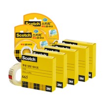 쓰리엠 스카치 투명 양면 테이프 디스펜서 136 12mm x 6.35m 2p + 양면테이프 리필 665R 12mm x 6.35m 5p, 혼합색상, 1세트