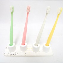 퓨어인 규조토 치약 칫솔통 트레이 비누받침 칫솔 꽂이 아이디어 욕실용품 모음, 화이트 커플 세트 (대리석1+화이트4)