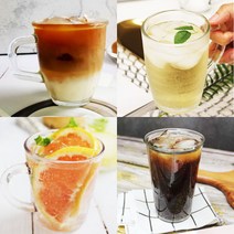 글라스락 내열강화 유리컵 물컵 머그컵 4p모음, 6.에코강화유리380ml-4p