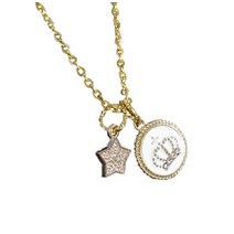 별과 왕관 목걸이 골드