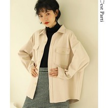 뉴트럴 프렌치 스타일 봄가을 간절기 모직 울혼방 셔츠 셔츠형 재킷 자켓