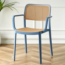 임스체어 라운지체어 명품의자 카페 빈티지 인테리어 의자북유럽 스타일 플라스틱 등나무 의자 야외 팔걸, 08 Blue  reinforced