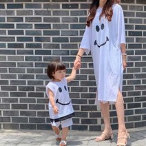 나나N다다 아동공용 해피 스마일 민소매 상하SET[3-8세] 맘커플 바지세트