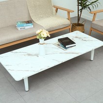가로1400 사이즈 로아공방 접이식 대형 테이블, 원형길이조절다리, 마블화이트