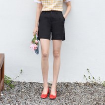 투투 [당일발송]여성용 정장반바지 스판 심플 4부 군살제거 블랙 네이비 빅사이즈 3XL