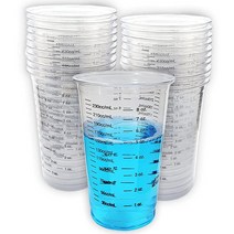 NSI 236.6ml (8온스) 일회용 눈금 투명 플라스틱 컵 20개 페인트 착색제 에폭시 수지 혼합 용