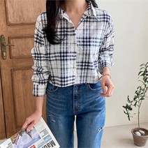 끄레아또레 NC13 체크 크롭 셔츠형 자켓 RS223MA102