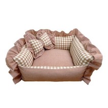 Pet Park 사계절용 탈부착 반려동물 소파DNUJ-100ASD, 핑크 체크, M 코드 (8 KG에 적합)