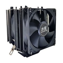 노트북 쿨러 쿨링팬 컴퓨터 cpu 그래픽카드 눈사람 CPU Cooler RGB 6 HeatPipes PC Air 4Pin PWM Fan Quiet Intel LG 호환A 2011, 01 4 Pin PWM Fan, 05 Black-No light 2 Fan