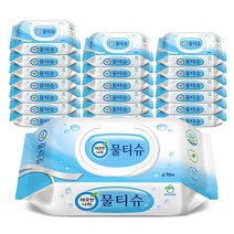 [블리스하이] 대용량 깨끗한나라 물티슈 캡형 70매 20팩 페퍼민트