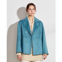 21FW 블루 멜란지 울캐시미어혼방 숏코트 DLCO1DY93T2