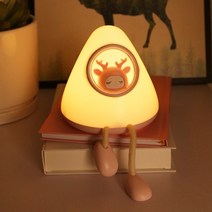 무드등 가습기 usb 아로마 비염 가습기 led 어린이 밤 빛 충전식 실리콘 오리 램프, 사슴 실리콘 램프