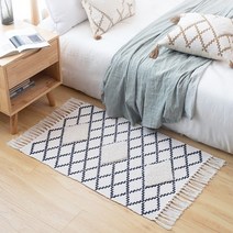 카페트 러그럭셔리 보헤미아 민족 스타일 코튼 린넨 부드러운 카펫 수제 술 깔개 침대 옆