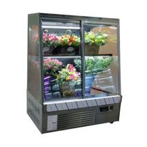 국산 꽃쇼케이스 UKGS-1200B-2F 다이아RF 스텐 앞문, 주백색-내츄럴화이트