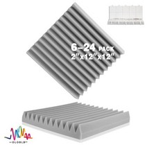 흡음판 천장 방음 흡음 자재 벽 폼 스폰지 패드 개 사운드 흡수 처리 패널 룸 어쿠스틱 집 거품, 12 Pcs With Tapes, Grey, High Density