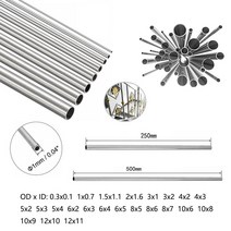 강관 파이프 304 스테인리스강 튜브 원형 모세관 직선 튜브 길이 250mm 500mm OD1 1.5mm 2mm 3mm 5mm 6mm 8mm 10mm 12m, [13] 4x3x250mm 2pcs