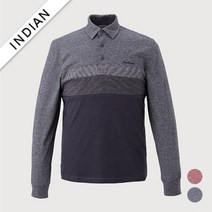 인디안 남성용 절개배색 에리형 티셔츠 MITALXF8301