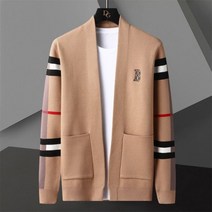 가을 겨울 포켓 남성 가디건 브랜드 디자이너 플러스 사이즈 영국 스타일 스플라이스 컬러 니트 재킷