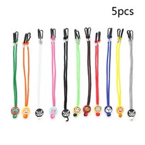 5pcs 아이 조정 가능한 얼굴 마스크 끈 귀여운 만화 동물 휴대용 입 커버 홀더 안경 옷걸이 목 스트랩