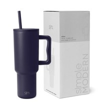 Simple Modern 손잡이와 빨대 뚜껑이 있는 1.2L 40온스 텀블러 단열 재사용 가능한 스테인리스 스틸 물병 여행용 머그 컵홀더 친화적 여성 남성 그를 위한 선물 트렉 컬, -Night Sky