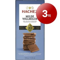 Hachez 하세스 독일 직배송 마일드 전유 33% 초콜릿 바 100g Tafel Milde Vollmilch schokolade, 3팩