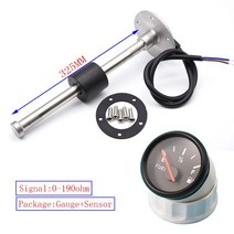 레드 백라이트 연료 게이지 52MM 레벨 센서 125MM 0-190ohm 보트 용 오일 탱크 표시기, 10 325mm