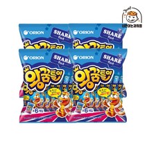 오리온 왕꿈틀이 사워꿈틀이 255g(6p) x 4 과일맛 젤리, 왕꿈틀이 255g(6p) x 4