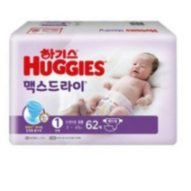 하기스 NEW 맥스드라이 밴드형 기저귀 남녀공용 신생아용 1단계(3~4.5kg), 116매