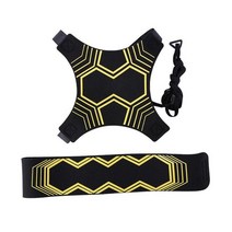 축구 킥 트레이너 장비 조정 가능한 축구 공 훈련 저글 가방 솔로 연습 보조 회전 벨트, 노란색