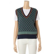 에이비에프지 배색패턴 니트베스트 AMW4W45