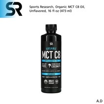 스포츠리서치 MCT오일 c8 엠씨티오일 카프릴산 라우르산 카프르산 키토제닉 비건 473ml, 1개