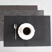 페이크 라탄 짜임 식탁 테이블 매트 택1 촬영소품 스크래치방지 화병깔개, 브라운블랙