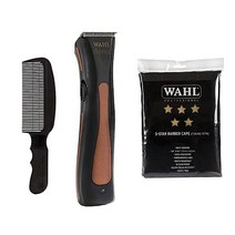 WAHL 왈 Professional 클리퍼 바리깡 전문 베레모 코드 무선 전기 트리머 플랫 탑 블랙 빗 및 5성 시리즈 이발사 케이프 번들