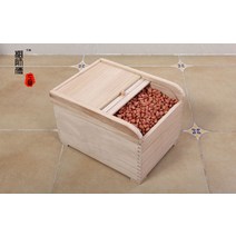 해외 원목쌀통 나무쌀통 사부님 나무 오동 나무 통 쌀의 신선도 유지 물질이 오동 나무식 원목일 쌀 저장 10kg 방충용 캐리어다-165752, 옵션08