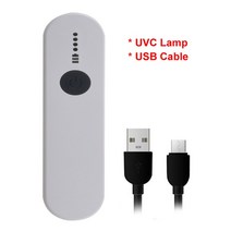 자외선 소독기 휴대용 UVC 램프 200-275nm UV-c 살균기 USB 5V 충전식 자외선 빛 여행 Bactericidal, 01 white UVC Lamp