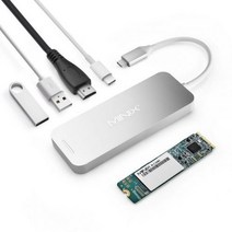 [해외] MINIX NEO CS2 USB 허브 USBC 멀티 포트 SSD 스토리지 유형 C 허브 HDMI USB 3.0 120G240G 고속 전송 MACBOOK 용, Silver with 240G SSD