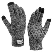ViGrace 겨울 웜 터치스크린 장갑남성 여성 터치 스크린 Fleece Lined 미끄럼방지 울 Glove (다크Gray 라지 사이즈)