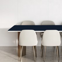 양면 가죽 방수 식탁보 모서리라운딩 5mm, 네이비 + 옐로우, 90 x 180 cm