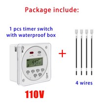 타임 스위치 콘센트 CN101A LCD 시간 12V 24V 110V 220V 릴레이 가로등 빌보드 전원 공급 장치 타이머 방수 상자, [03] 110V