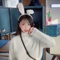 토끼헤어밴드 순수밀크 토끼귀헤어밴드 동물 머리띠 파티 소품