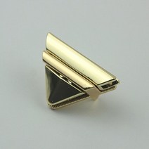 공예 금속 삼각형 프레스 패션 스위치 잠금 장치 1 개 DIY 핸드백 가방 지갑 수하물 하드웨어 폐쇄 부품 액세서리, [03] GD, 02 GD