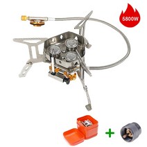 강력한스토브 관광 버너 캠핑 가스 히터 스토브 야외 강력 화재 쿠커 서바이벌 퍼니스 용품 장비 피크닉 69, 10 5800W and adapter2, 1개