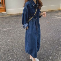 라엔 루즈핏 데님 원피스